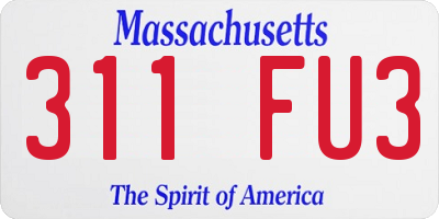 MA license plate 311FU3