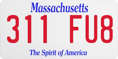 MA license plate 311FU8