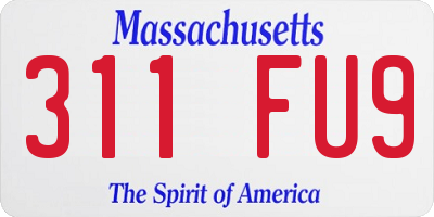 MA license plate 311FU9