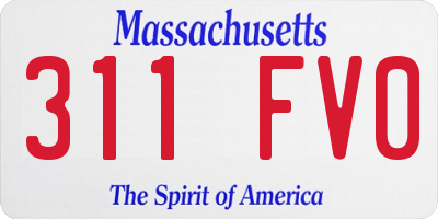 MA license plate 311FV0