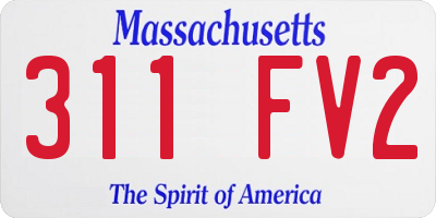 MA license plate 311FV2