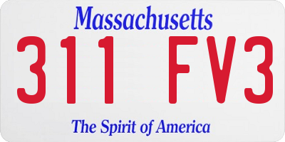 MA license plate 311FV3
