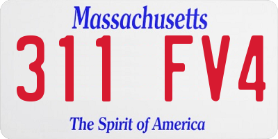 MA license plate 311FV4