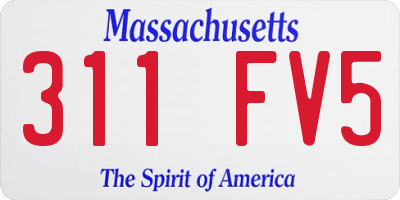 MA license plate 311FV5
