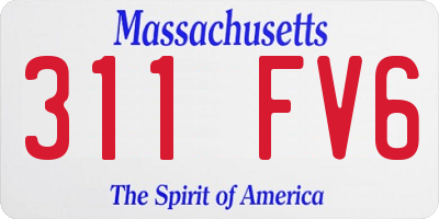 MA license plate 311FV6
