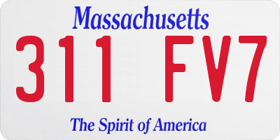 MA license plate 311FV7