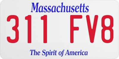 MA license plate 311FV8
