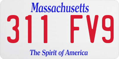 MA license plate 311FV9