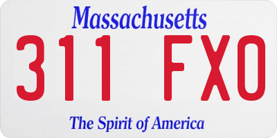 MA license plate 311FX0