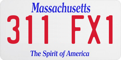 MA license plate 311FX1