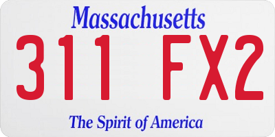 MA license plate 311FX2