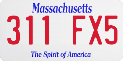 MA license plate 311FX5