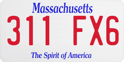 MA license plate 311FX6