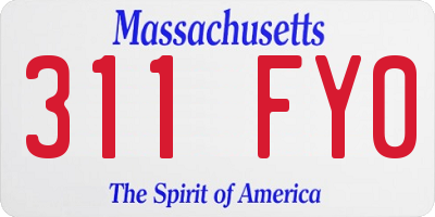 MA license plate 311FY0