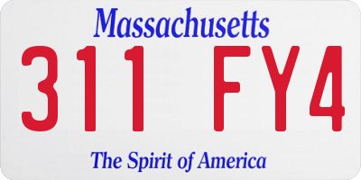 MA license plate 311FY4