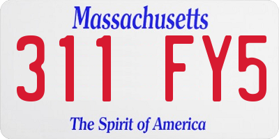 MA license plate 311FY5