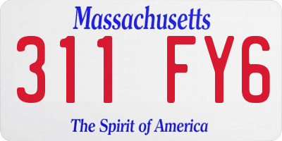 MA license plate 311FY6