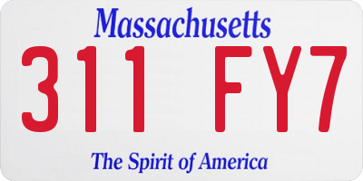 MA license plate 311FY7