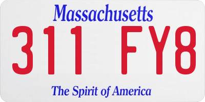 MA license plate 311FY8