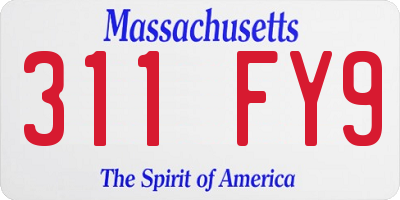 MA license plate 311FY9