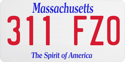 MA license plate 311FZ0