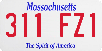 MA license plate 311FZ1