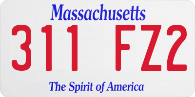 MA license plate 311FZ2
