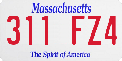 MA license plate 311FZ4