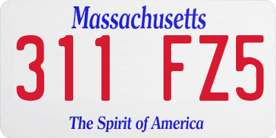 MA license plate 311FZ5