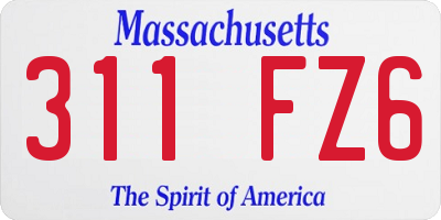 MA license plate 311FZ6