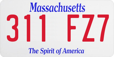 MA license plate 311FZ7