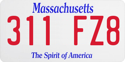 MA license plate 311FZ8