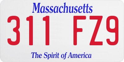 MA license plate 311FZ9