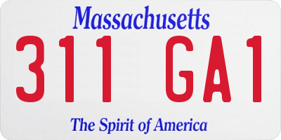 MA license plate 311GA1
