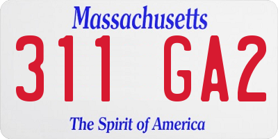 MA license plate 311GA2