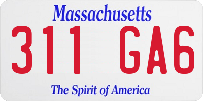 MA license plate 311GA6