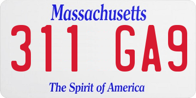 MA license plate 311GA9