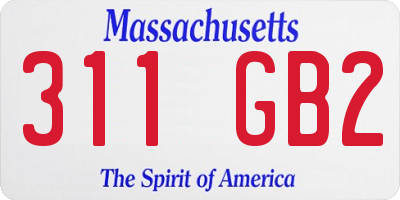MA license plate 311GB2
