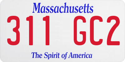 MA license plate 311GC2
