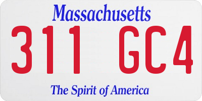 MA license plate 311GC4