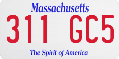 MA license plate 311GC5