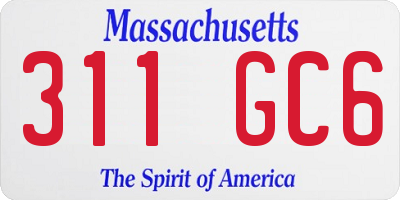 MA license plate 311GC6