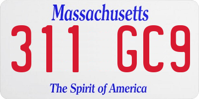 MA license plate 311GC9