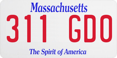 MA license plate 311GD0