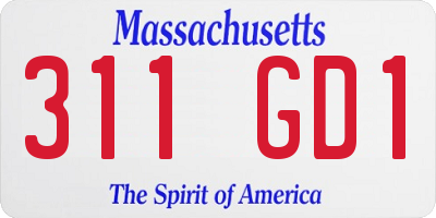 MA license plate 311GD1