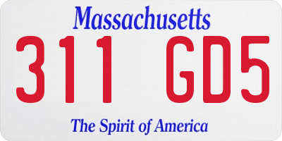 MA license plate 311GD5