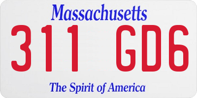 MA license plate 311GD6