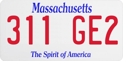 MA license plate 311GE2