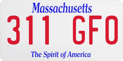 MA license plate 311GF0