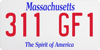 MA license plate 311GF1